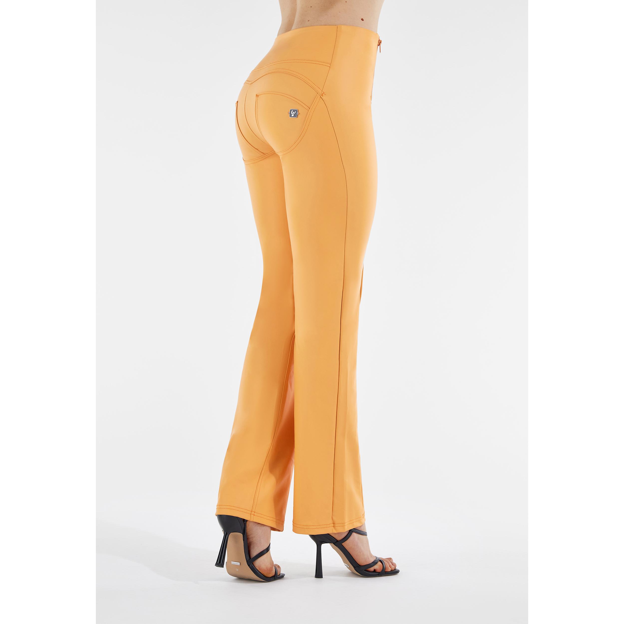 WR.UP® similpelle wide leg vita alta con doppia zip