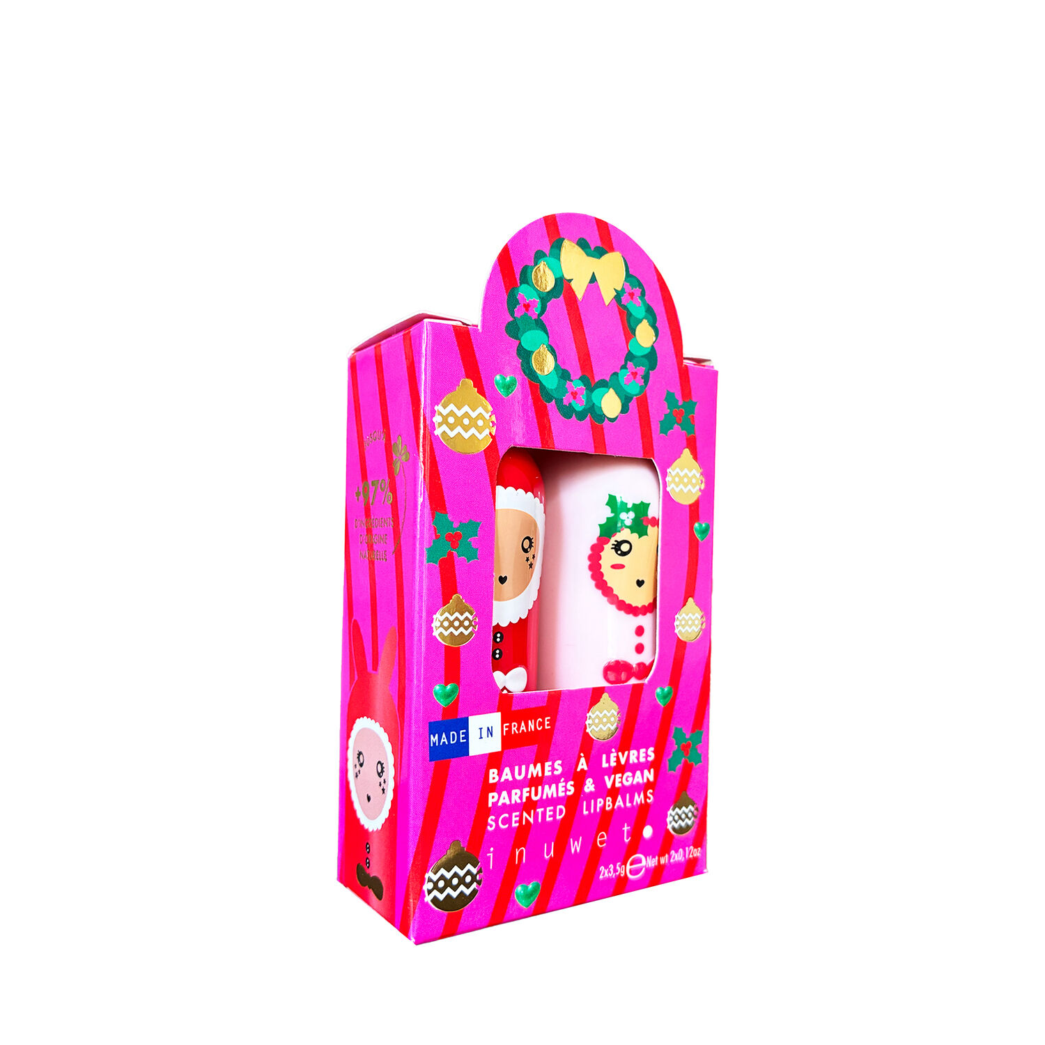 Merry & Glowy - Coffret Duo Baumes à Lèvres Parfums Mangue et Sucre d'Orge 2x3.5g
