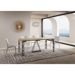 Consola extensible 90x40/196 cm Kerpa Small roble natural estructura antracita