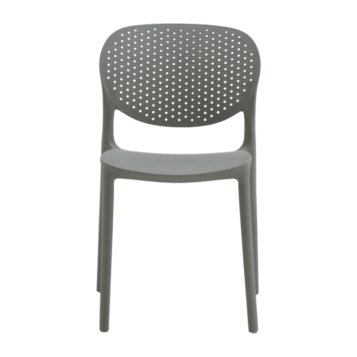 Set di 2 sedie MAIORCA in polipropilene grigio, impilabili