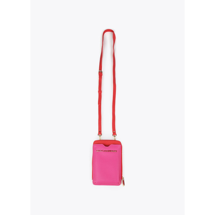 Mini borsa porta cellulare bicolore