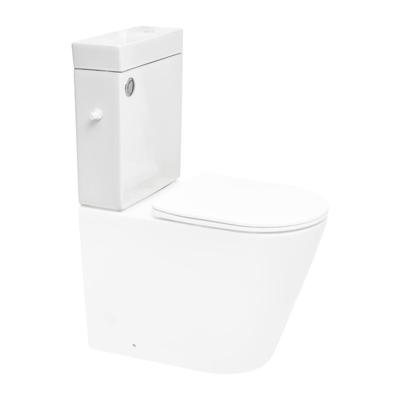 Brevis réservoir de chasse d'eau en céramique avec lavabo intégré sur le dessus pour Combi WC SATBRE34, blanc (SATBRE34N)