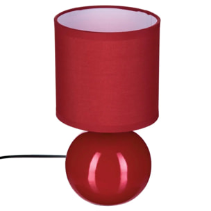 Lampe céramique "Timéo" rouge brillant H25cm