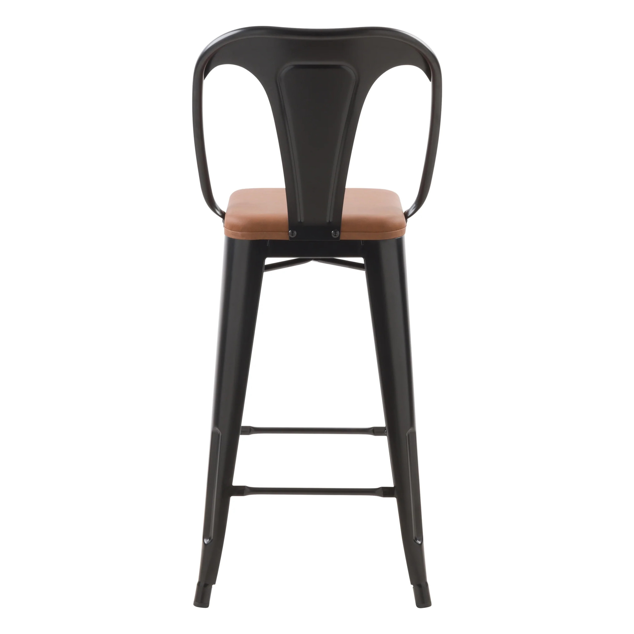 Lot de 2 chaises pour îlot central 68 cm noires et marron - Charly