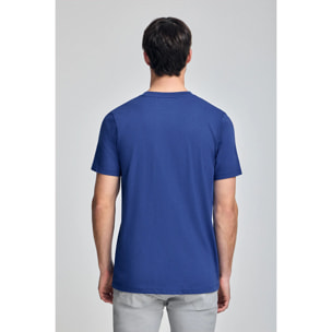 Camiseta azul royal con cuello redondo y bordado Rigby Go