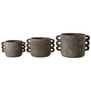 J-Line cache-pot Celia - céramique - marron - large - Ø 30 cm