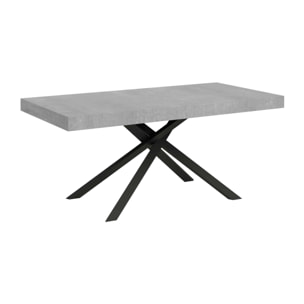 Mesa extensible 160x90/264 cm Karida Cemento estructura Antracita