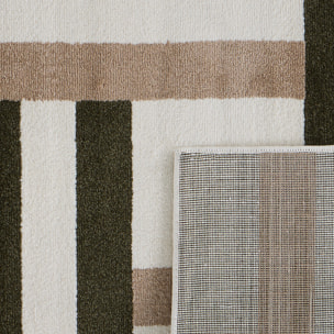SANTAL - Tapis de salon vert à motif géométrique