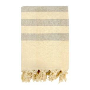 Fouta doublée éponge - Fidji Taupe - 90x160cm - 340g/m²