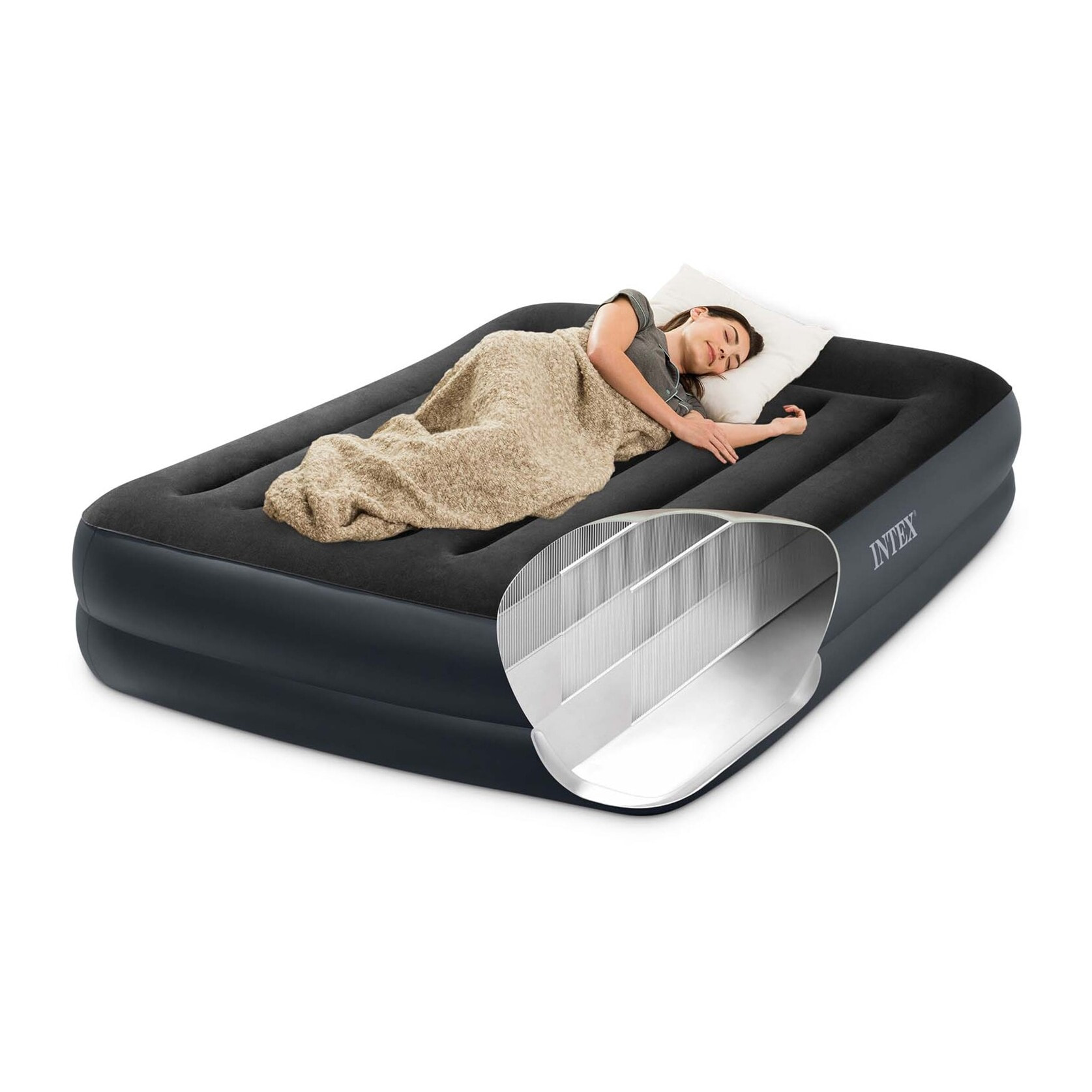 Intex Materasso Dura-Beam Pillow Rest Raised Autogonfiante, 152x203x42 cm