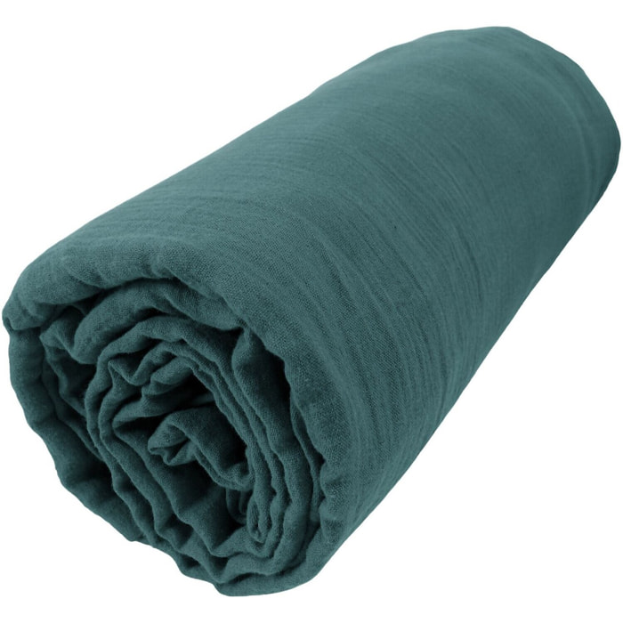 Drap housse - bonnet:30cm - 100% gaze de coton canard