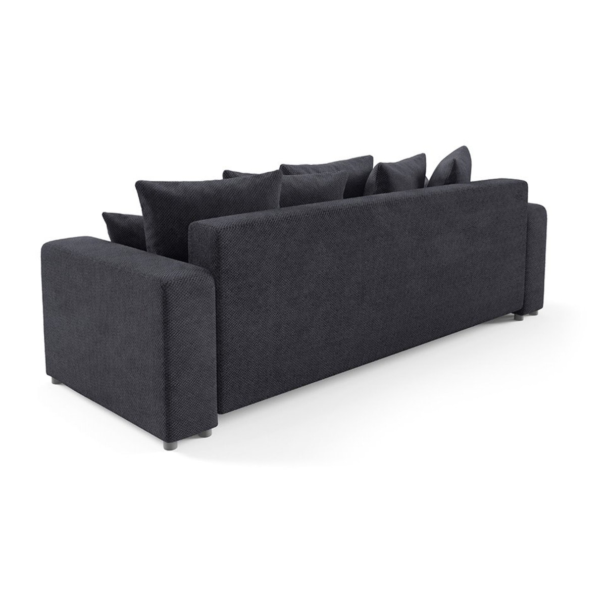 GLORIA - Canapé droit convertible 3 places en tissu noir