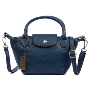 Aurano bolso bandolera tipo Tote mujer. Piel auténtica Dollaro bitono.