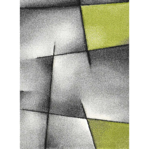 Tapis Rahi gris et bleu aux motifs géométriques