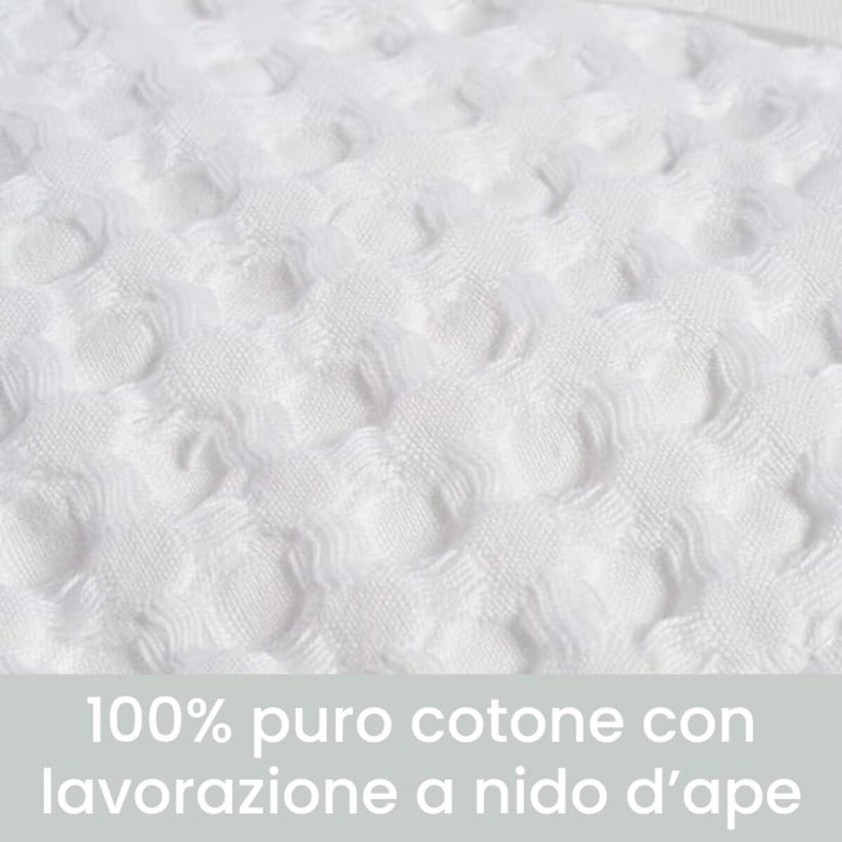INTRECCI Accappatoio Tinta Unita Nido d’Ape 100% Cotone, Accappatoio Unisex Adulto con Cappuccio e Cinture Taglia M, Bianco