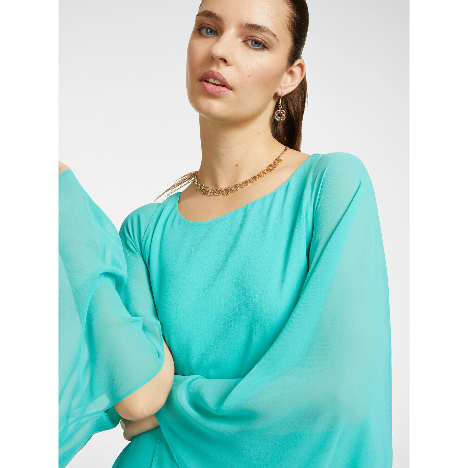 Elena Mirò - Abito elegante con mantella - Verde acqua