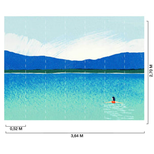 Papier peint panoramique nage au lac Intissé