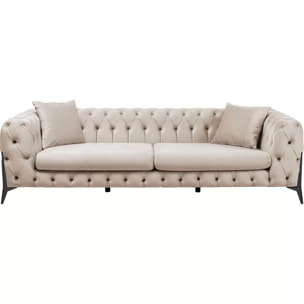 Canapé Bellissima 3 places velours beige Kare Design