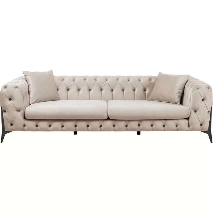 Canapé Bellissima 3 places velours beige Kare Design