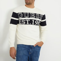 Pull Bruno - rayures - blanc