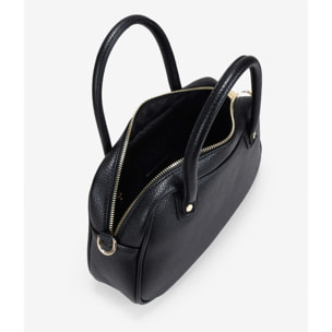 Bolso de mano negro con cremallera