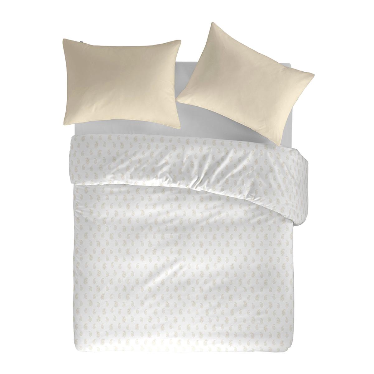 Housse de couette SARI ECUME en 100% percale de coton organic- sable - vendue seule