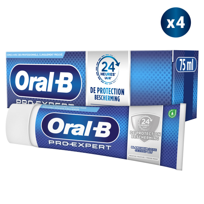 4 Dentifrices Blancheur Saine 75ml, Oral B Pro Expert