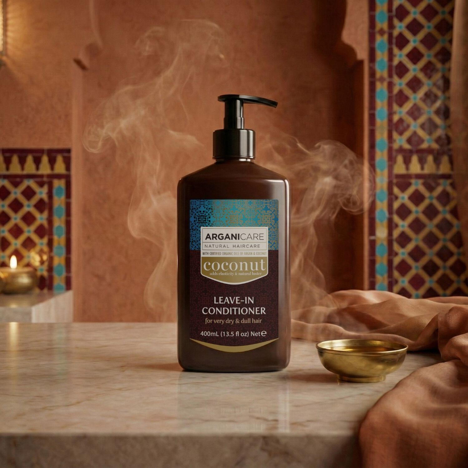 Huile de Coco - Soin Hydratant Protecteur sans-Rinçage - Cheveux Très Secs, Frisés et Crépus 400 ml