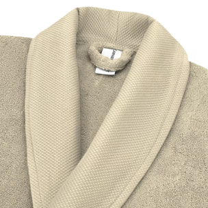 Peignoir pur coton 420 g/m² uni beige Elea angora