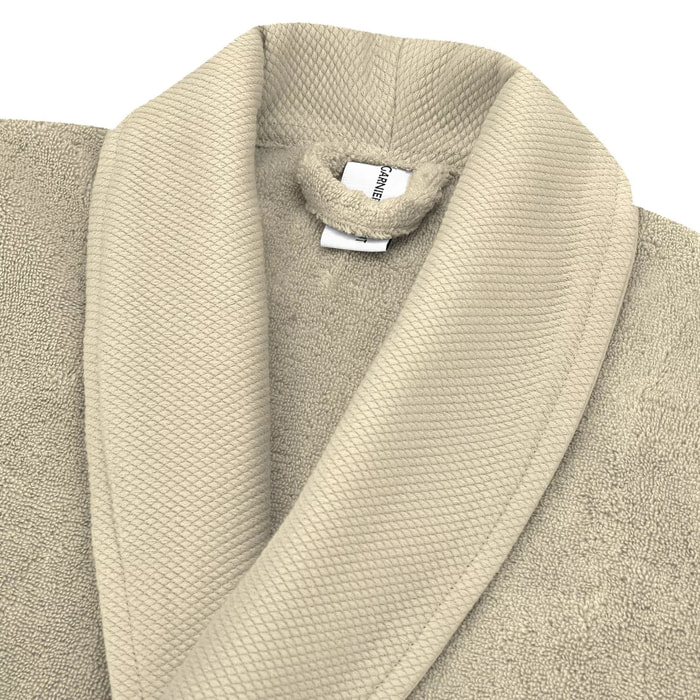 Peignoir pur coton 420 g/m² uni beige Elea angora