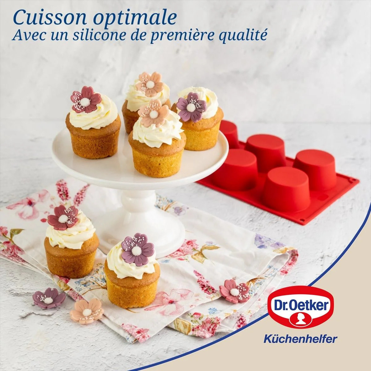 Ensemble de 2 moules à muffins 6 empreintes 30 x 18 cm Dr.Oetker Flexxibel Love