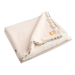 Couverture bébé en velours cotelé et sherpa
