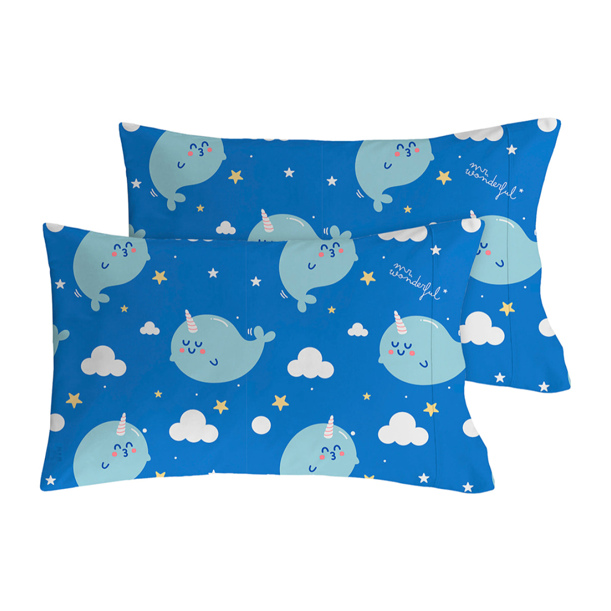 2 Fundas de almohada Mr.Wonderful Narval 50x80 cm - 100% algodón -