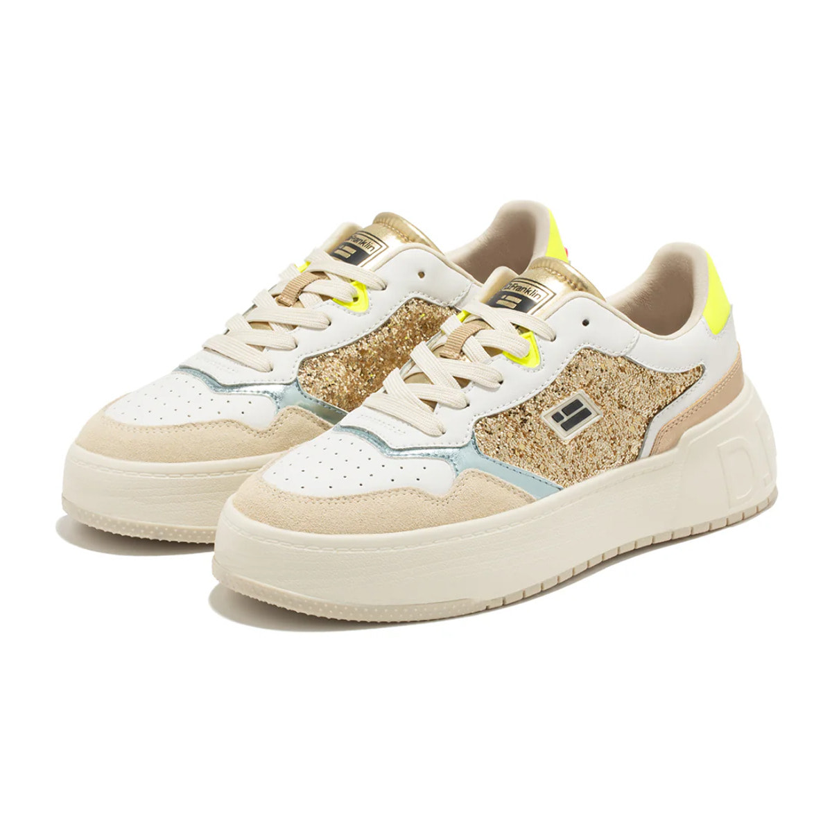 Zapatillas Deportivas Mujer Court Basic Glitter Oro