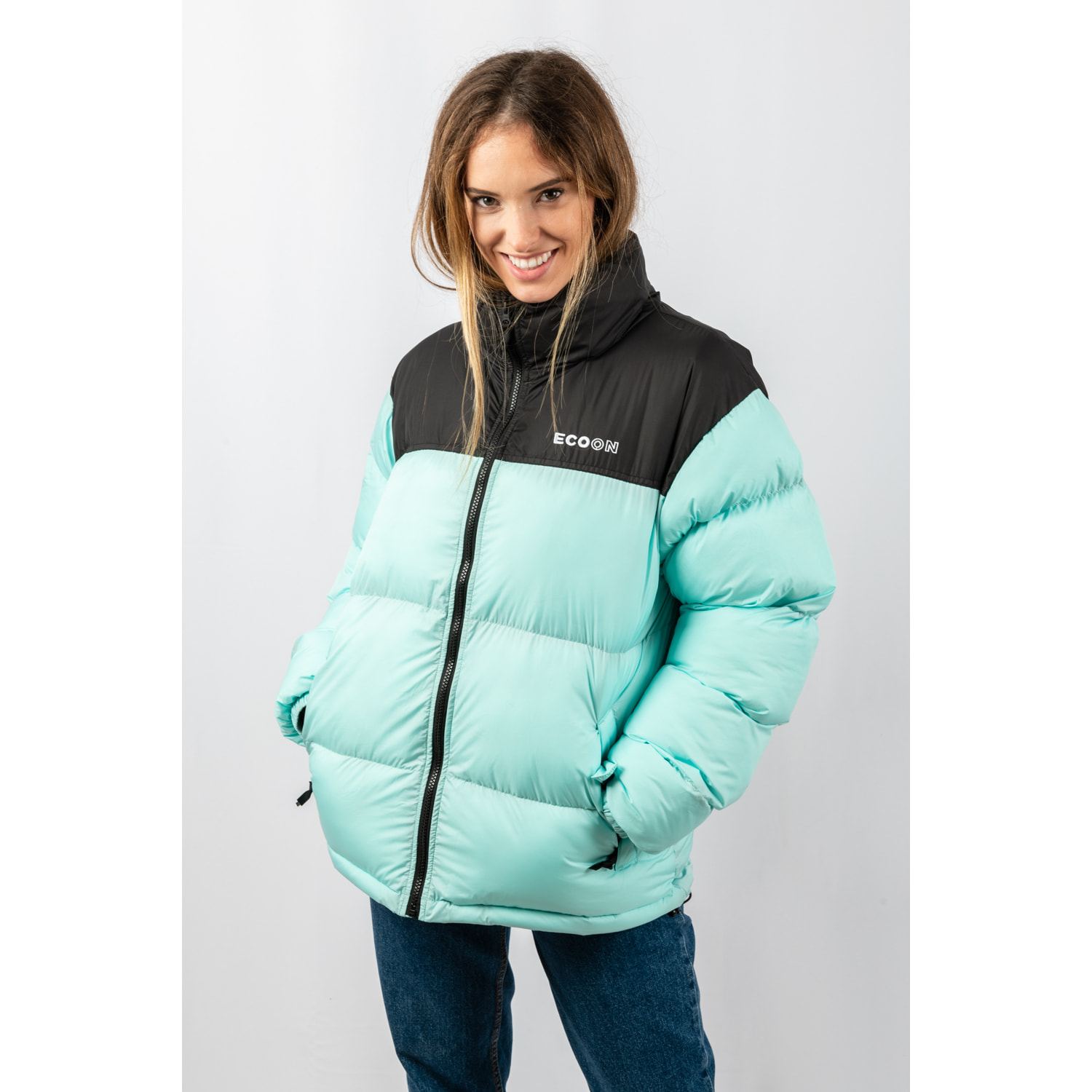 Chaqueta Lisboa short jacket marca ECOON - Turquesa