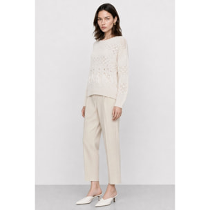 Kocca - Maglia da donna traforata con frange e dettagli in strass Donna