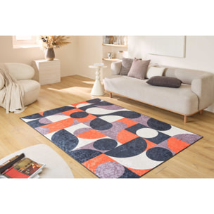 STAMPA - Tapis lavable à motif géométrique - Rouge