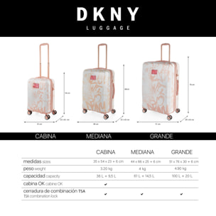 Juego De Maletas Pc Dkny Rebellion White+Venus Rose