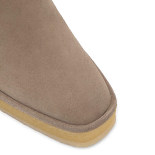 Botín de cuña Brelia en serraje con intrcciato y cierre de cremallera