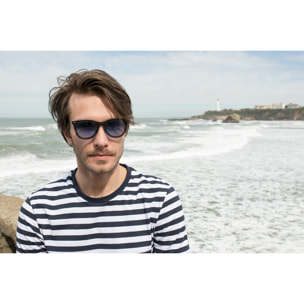 Gafas de sol OCEAN GENOVA - Negro transparente / Azul cielo degradado y patillas de metal negro mate
