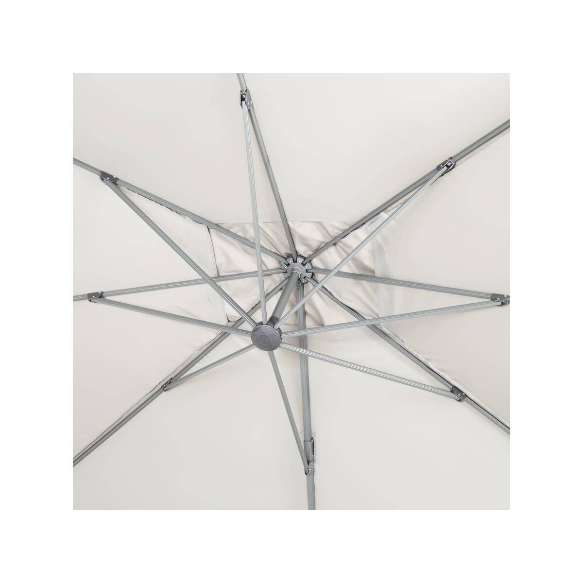 Parasol jardin déporté Alu "Sun 4" - Rectangle - 3 x 4 m + Housse de protection - Ecru