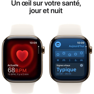 Montre connectée APPLE WATCH Serie 10 46mm Titane Or M/L Cellular