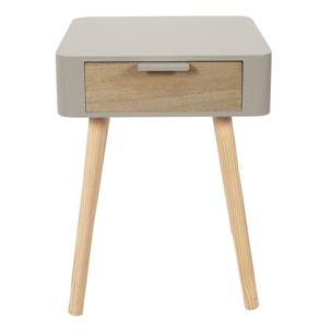 Chevet 1 Tiroir En Bois Taupe