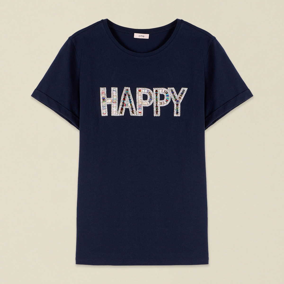 Oltre - T-shirt con applicazione lettering - Blu