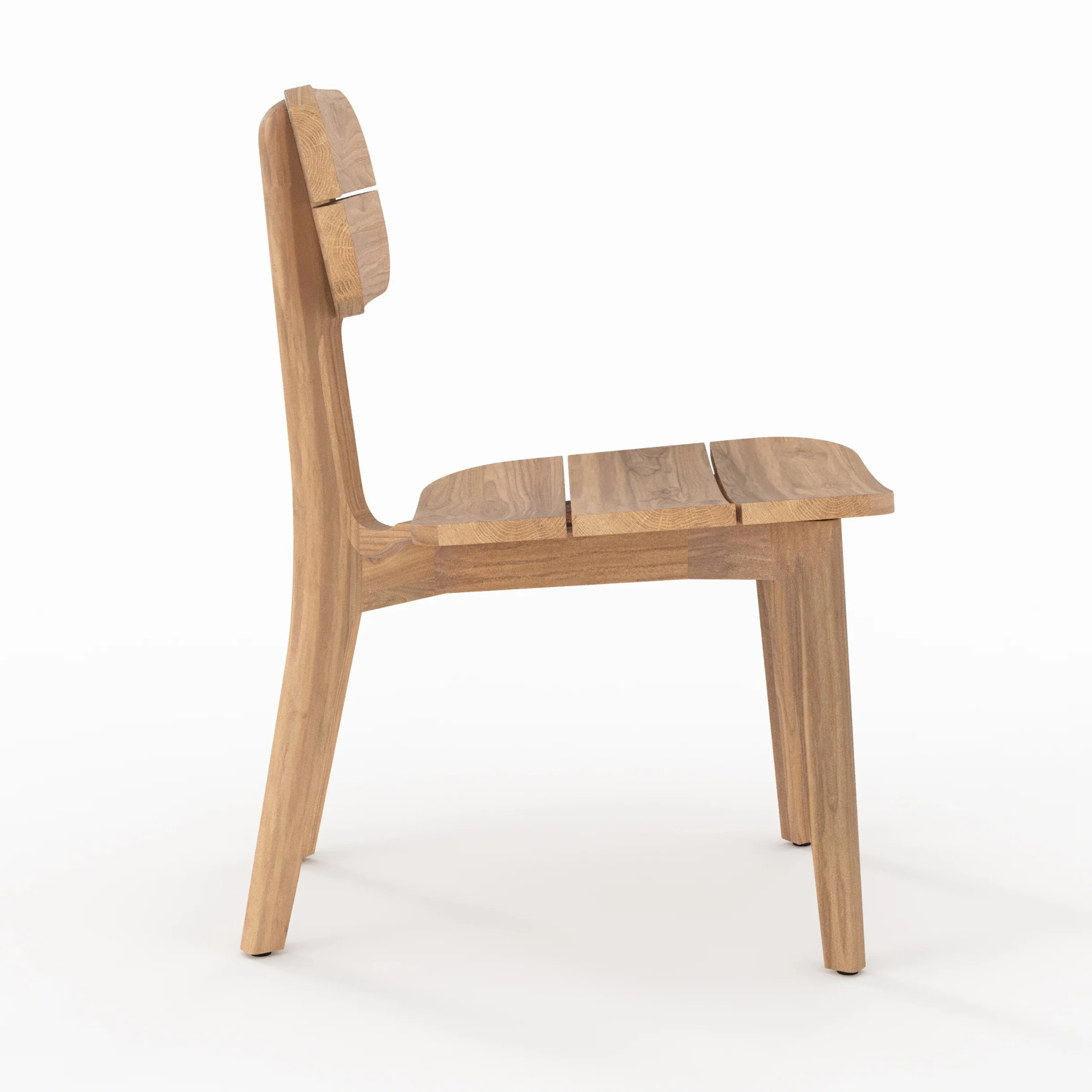 Lot de 2 chaises de jardin en bois de teck recyclé - Azia