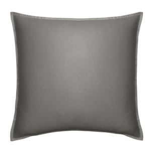 Taie d'oreiller unie en satin de coton, PALAZZO, Gris Zinc