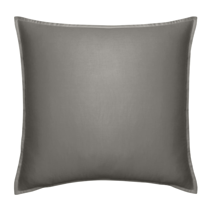 Taie d'oreiller unie en satin de coton, PALAZZO, Gris Zinc