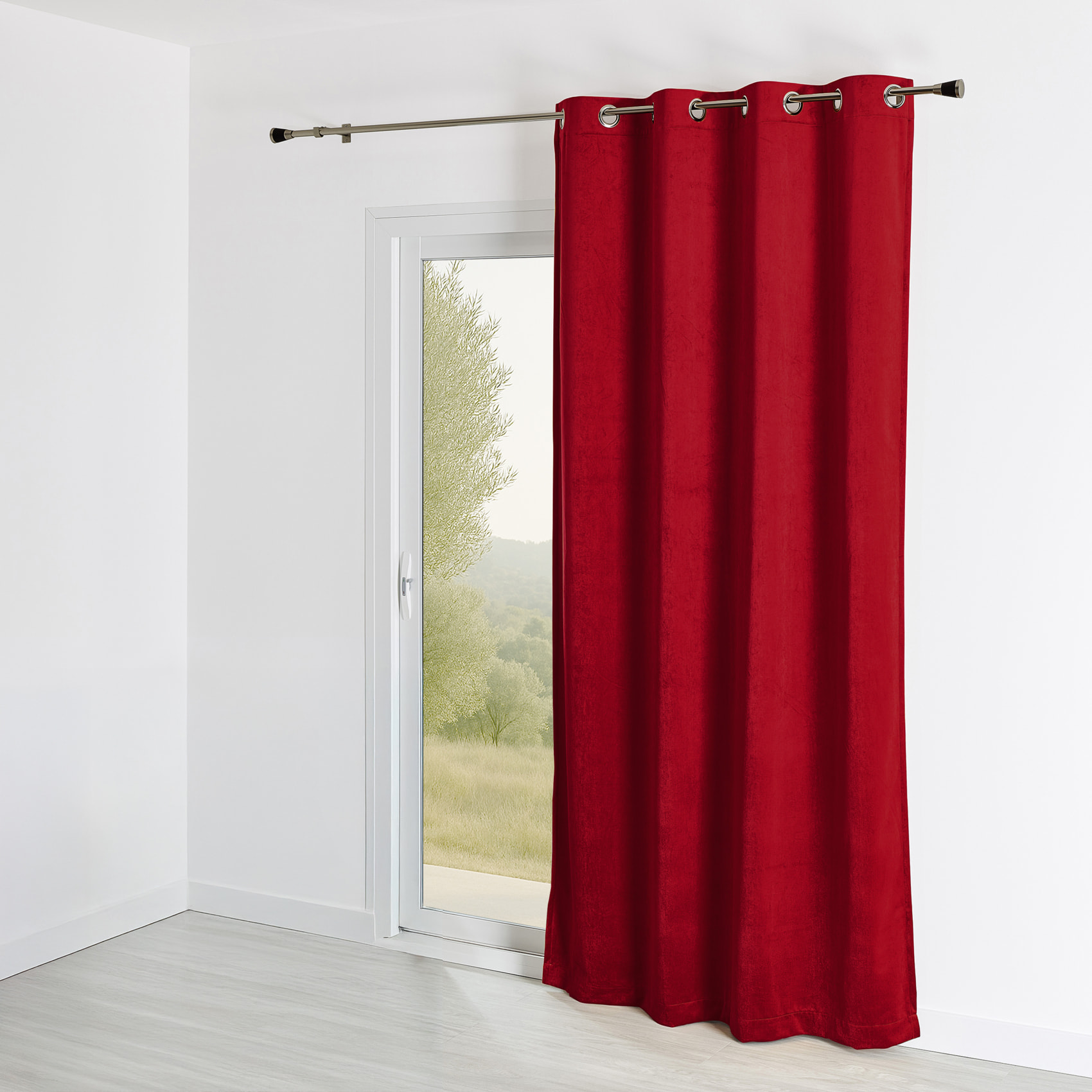 Rideau Ignifugé  M1 en velours premium - Rouge
