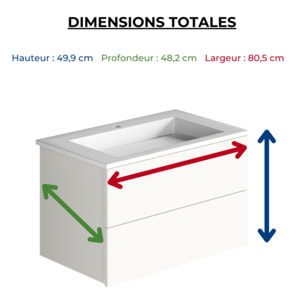 Meuble simple vasque BURGBAD Cosmo 80 cm blanc mat