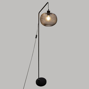 Lampadaire arc "Emie" noir - métal H158 cm